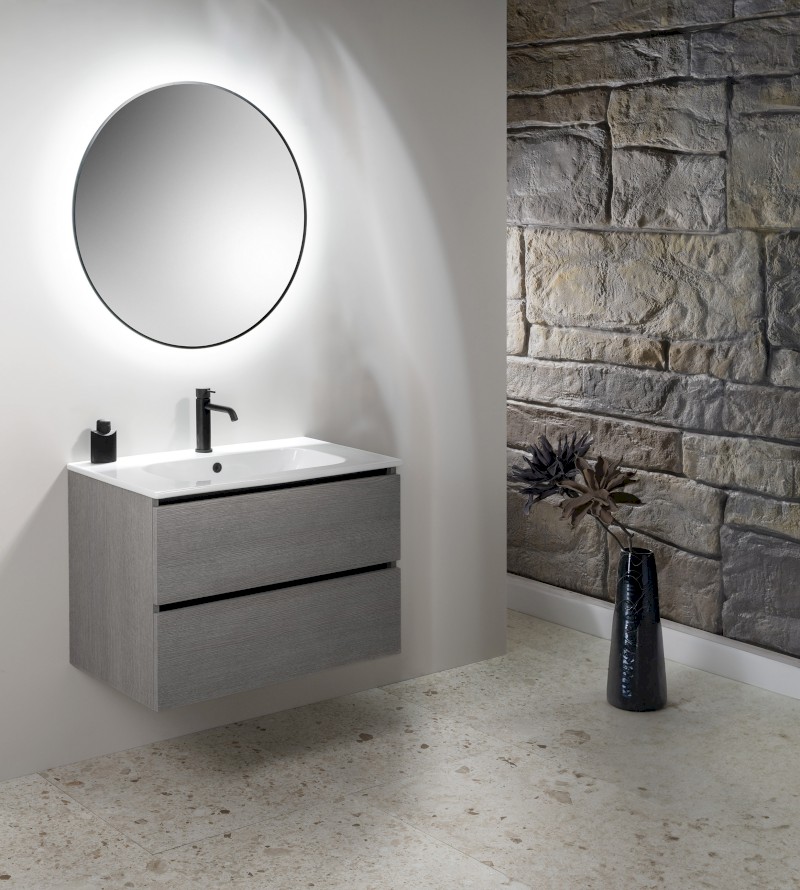 EZARA umyvadlová skříňka 79,8x52x46cm, dub stříbrný EZ801-1111