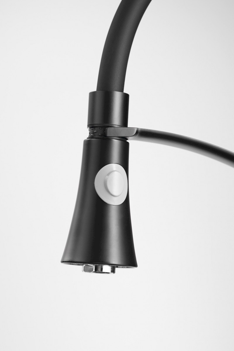 HEBE stojánková dřezová baterie se sprškou, černá mat HT430B