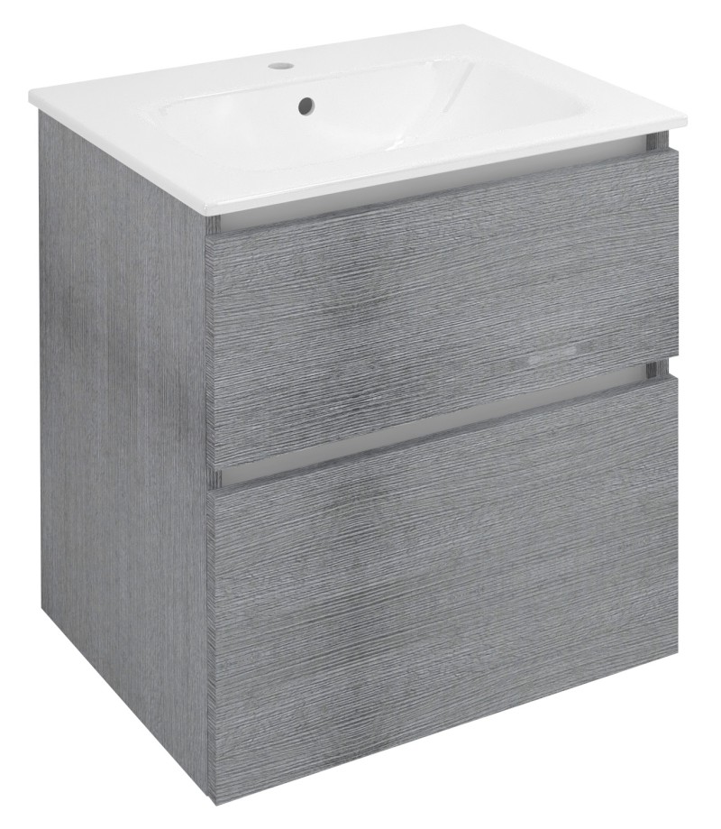 EZARA umyvadlová skříňka 59,2x64x46cm, dub stříbrný EZ601-1111