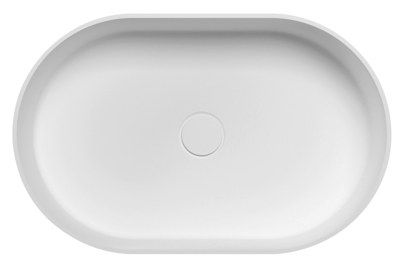 THIN umyvadlo na desku, Rockstone, 55x35cm, bílá mat WN205