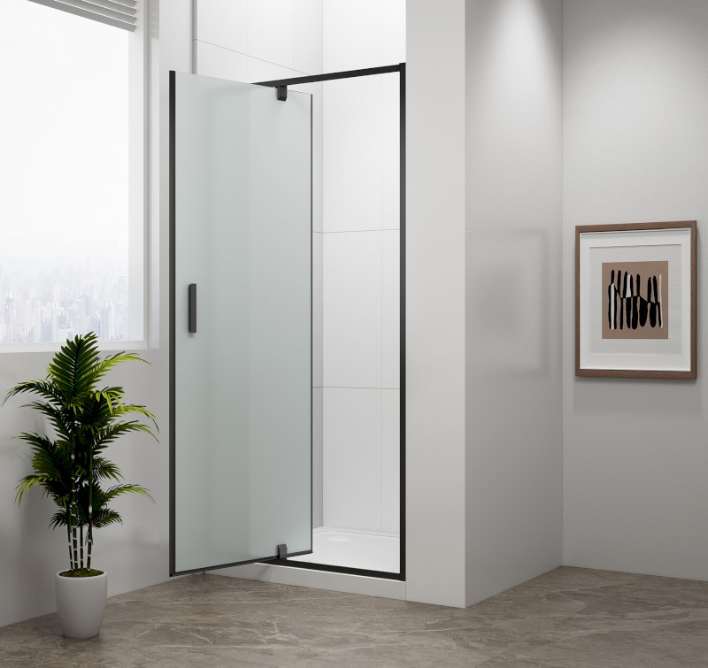 EASY BLACK sprchové dveře otočné 880-1020mm, sklo Brick EL1738B