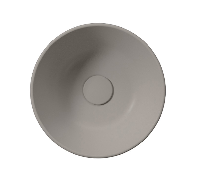 KUBE X keramické umývátko na desku, průměr 32cm, tortora mat 943505