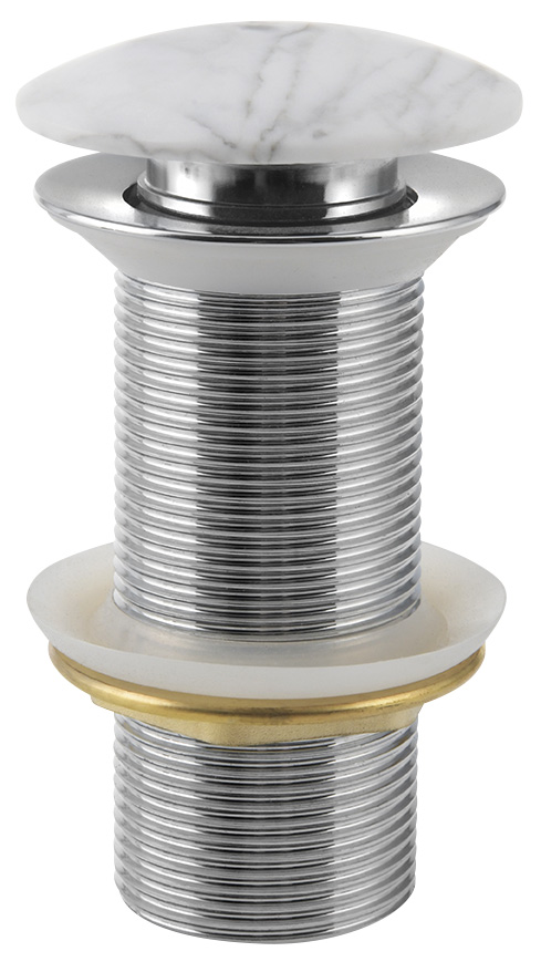 BLOK umyvadlová výpust 5/4“, click-clack, zátka bílá carrara, mat 2401-941