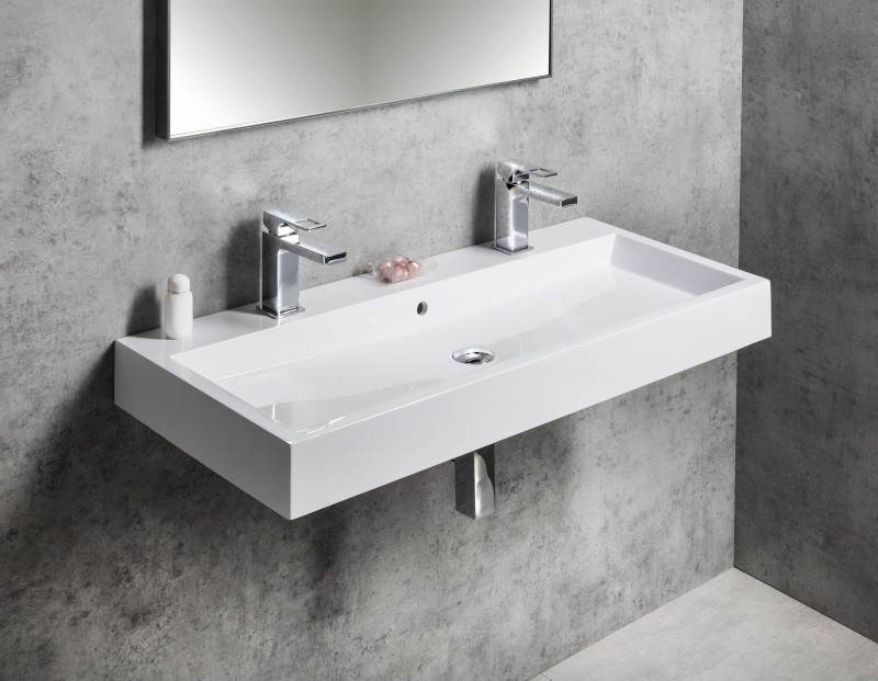 ORINOKO dvojumyvadlo, litý mramor, 100x42 cm, bílá OR101