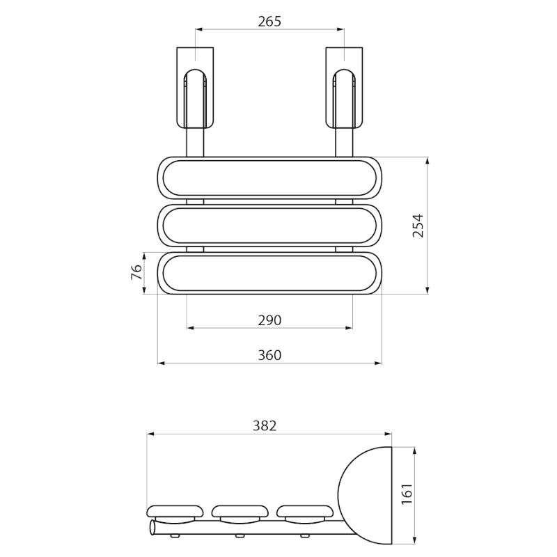 HANDICAP sklopné sedátko do sprchového koutu, 36x25cm, bílá A140101