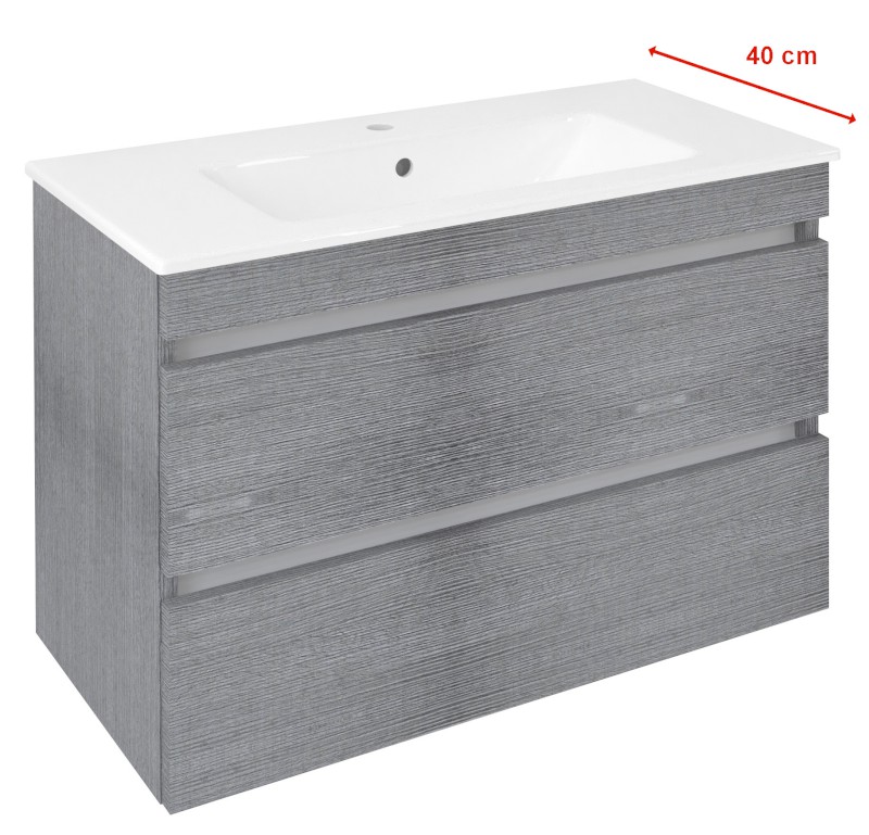 EZARA umyvadlová skříňka 78x54x39cm, dub stříbrný EZ792-1111