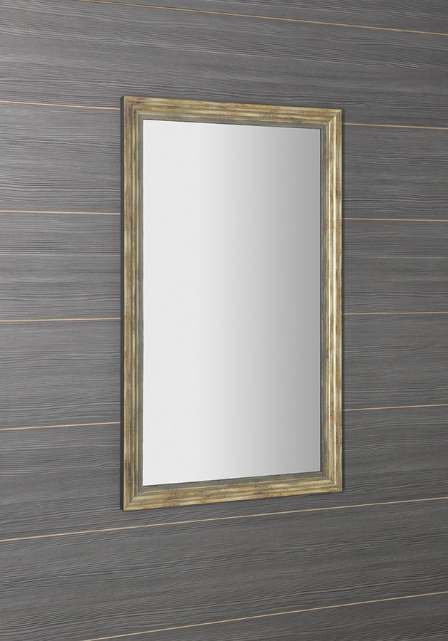 DEGAS zrcadlo v dřevěném rámu 71,6x121,6cm, černá/starobronz NL732