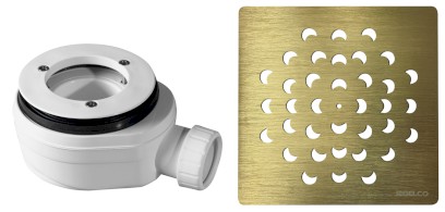 Vaničkový sifon, průměr otvoru 90 mm, DN40, krytka zlato KSM104G-SN90