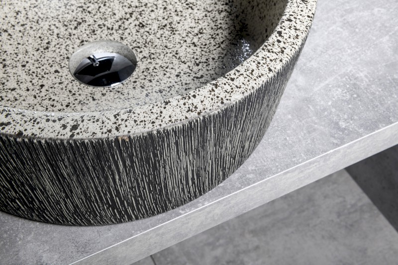 PRIORI keramické umyvadlo na desku, Ø 41cm, granit PI035