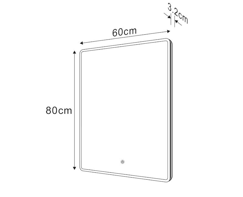 PIRI zrcadlo s LED osvětlením 60x80cm, senzor, 2700-6500K PR600S
