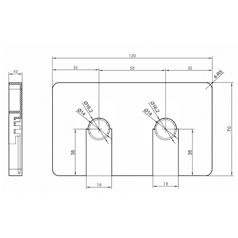 Q-START krycí rozeta pro středové připojení, černá mat QS515B