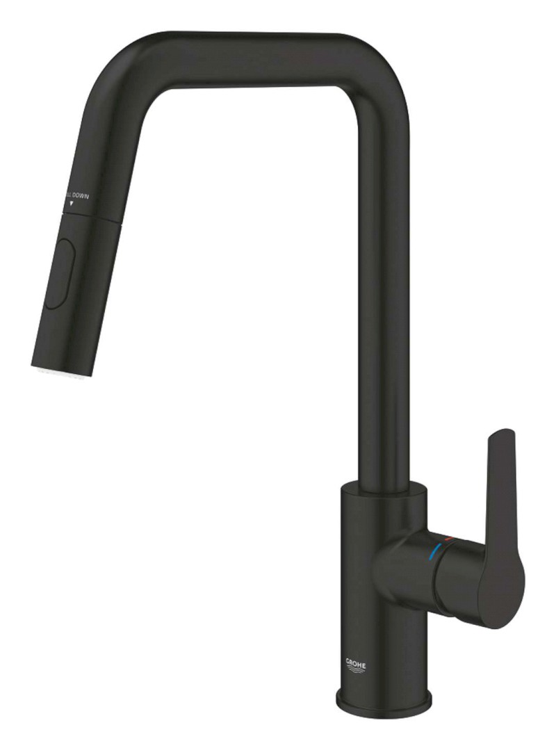 QuickFix Start Dřezová baterie s výsuvnou sprškou, matná černá GROHE 306312430
