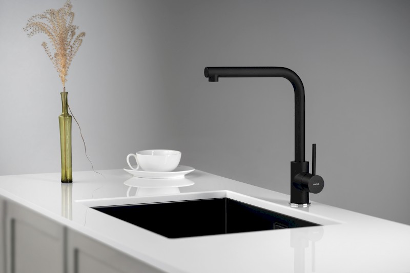 RONA stojánková dřezová baterie, černá mat JK125B