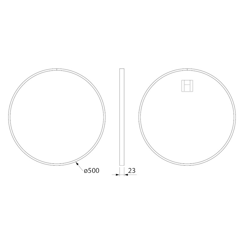 NOTION SLIM kulaté zrcadlo v rámu ø 50cm, bílá mat NT500W