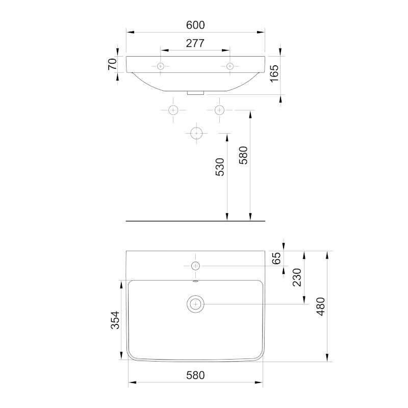 NERON keramické umyvadlo 60x48cm, bílá 201.128.0