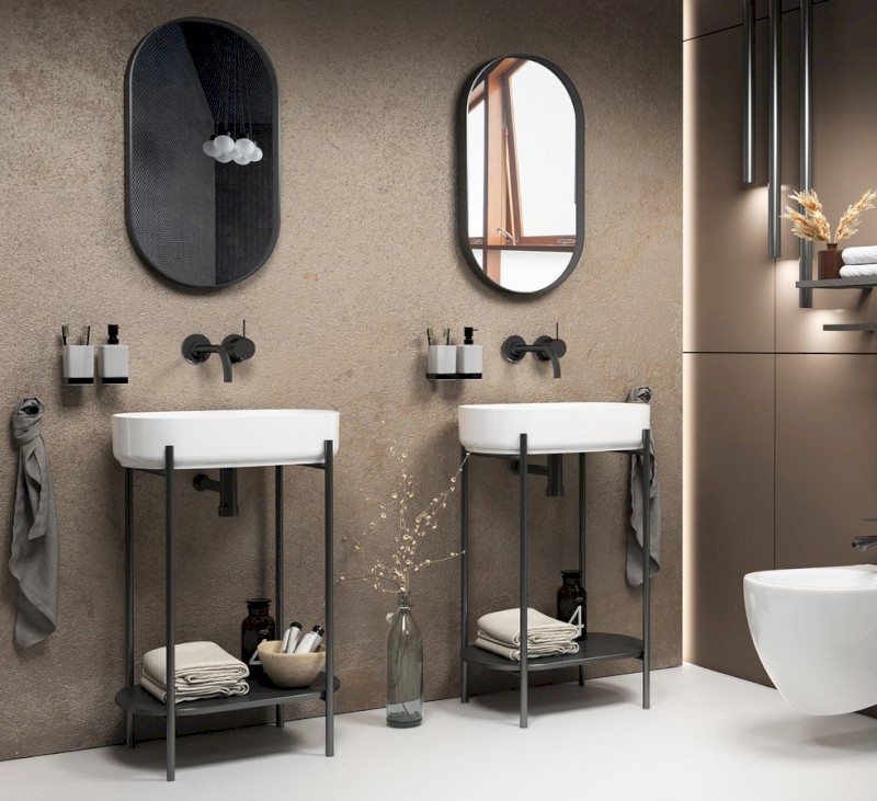 PUNO podstavec pod umyvadlo 400x820x360mm, černá SKA570-2