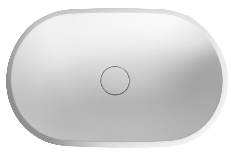 TREVA umyvadlo volně stojící 56,5x85cm, litý mramor, kryt výpusti, bílá mat TR565