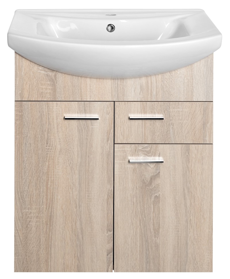 ZOJA umyvadlová skříňka 61,5x74x32cm, 2x dvířka, 1x zásuvka, dub platin 51165