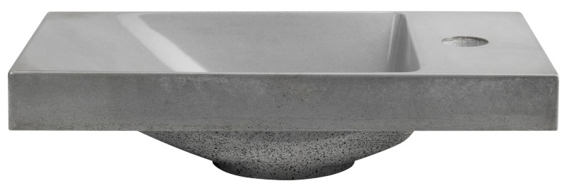 AGOS betonové umývátko 40x22cm, levé/pravé, šedá pololesk AS40017