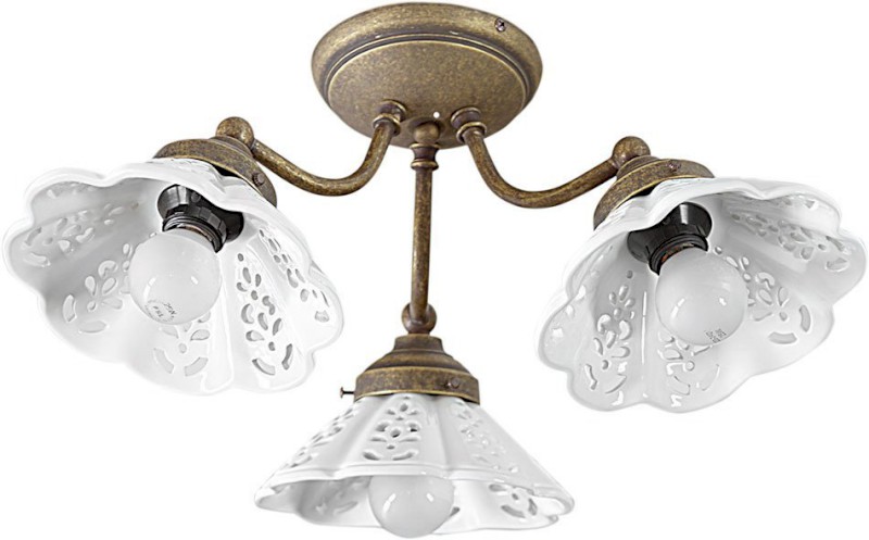 NAPOLI stropní svítidlo, 3xE14,40W, 230V, IP21, keramické stínítko, bronz MC613