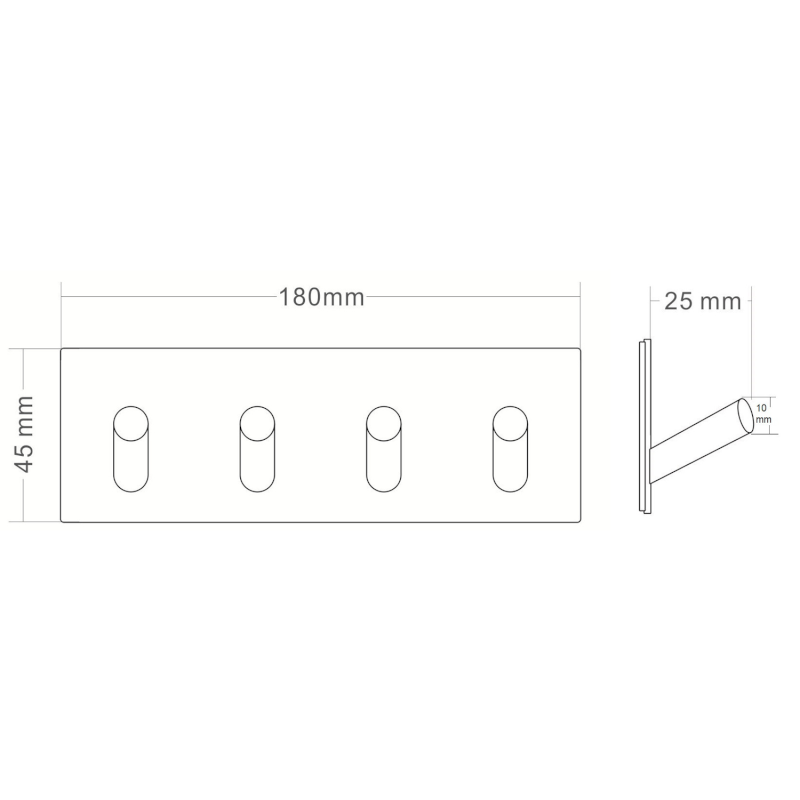 Samolepící čtyřháček, nerez mat 31204