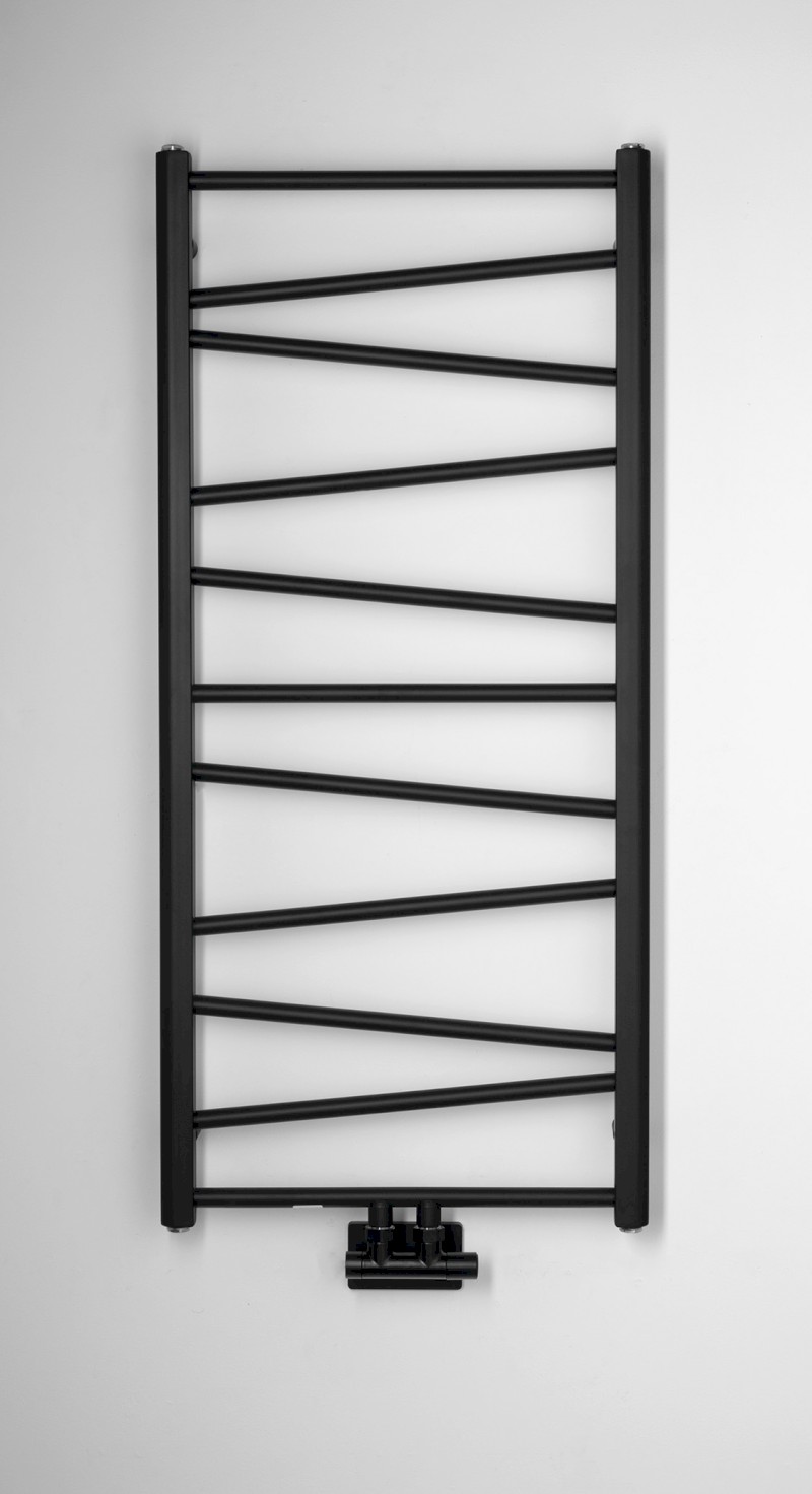 ANNALISA otopné těleso 500x1095mm, středové připojení, černá mat AN216