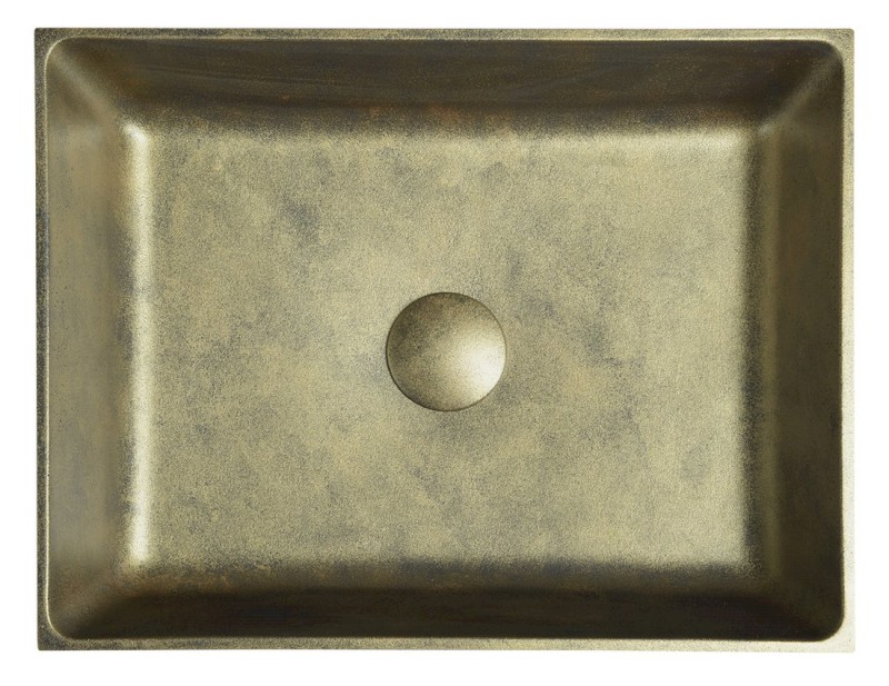 FORMIGO betonové umyvadlo na desku, 47,5x36,5cm, zlato mat FG118