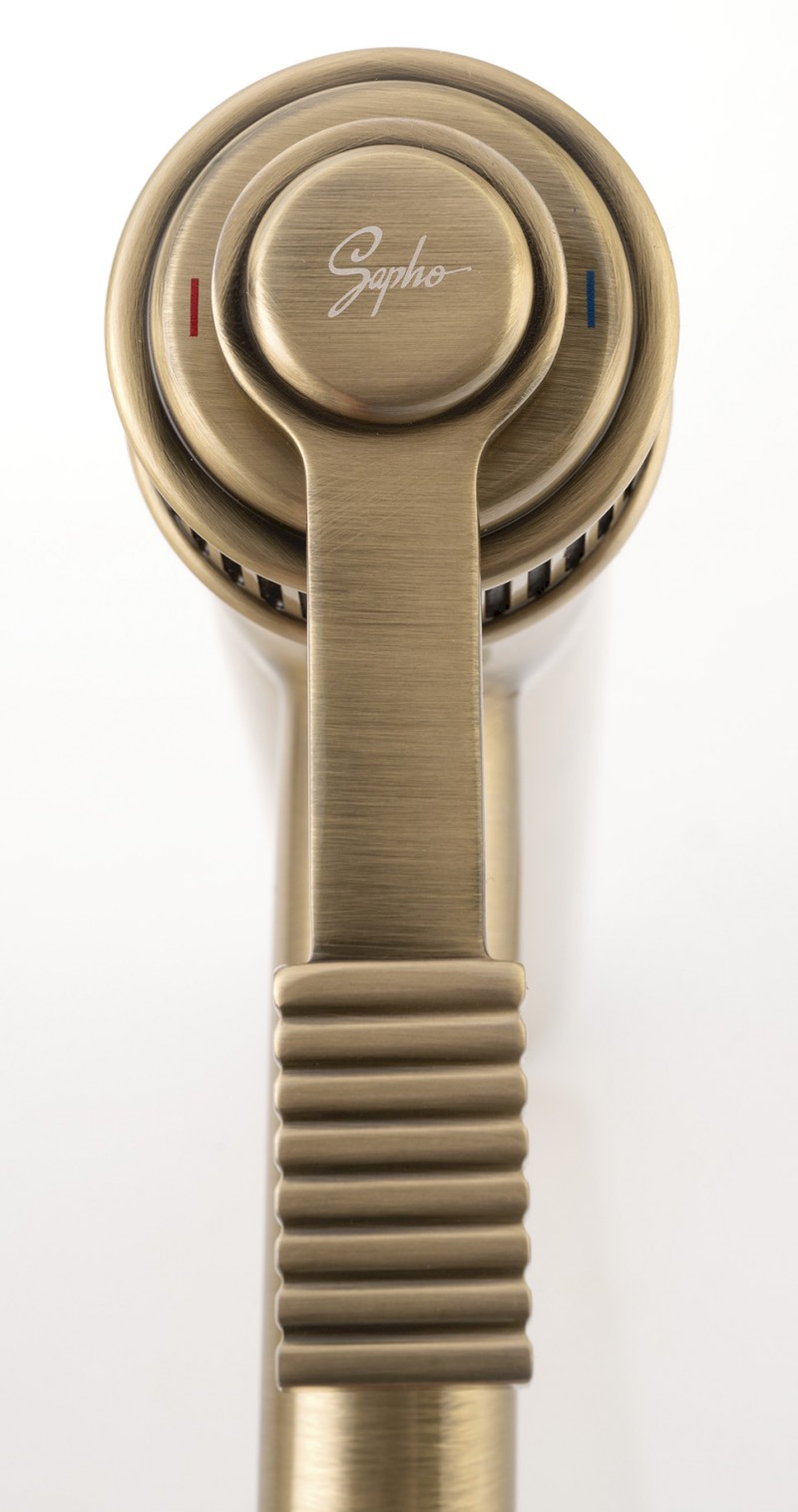 VERSI stojánková umyvadlová baterie vysoká, prodloužená hubice, bronz RV007/18