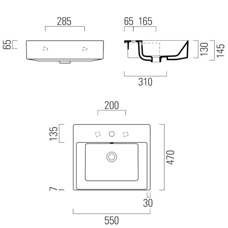 KUBE X keramické umyvadlo polozápustné 55x47cm, bez otvoru, bílá ExtraGlaze 9434011