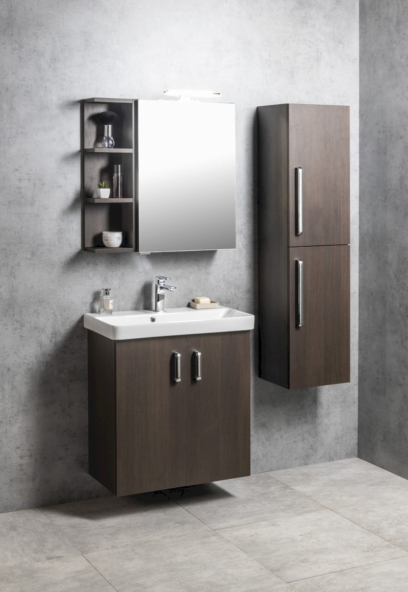 RIWA galerka s LED osvětlením, 60x70x17cm, borovice rustik RIW060-0016