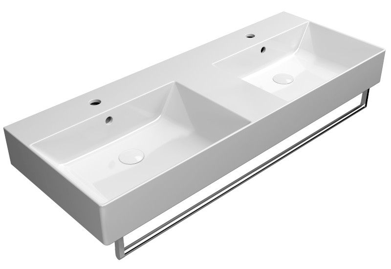 KUBE X keramické dvojumyvadlo 120x47cm, bílá ExtraGlaze 9425111