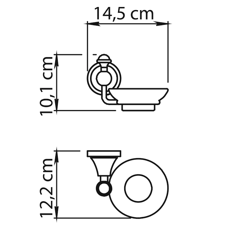 NEVIS mýdlenka, keramika, chrom NV1113