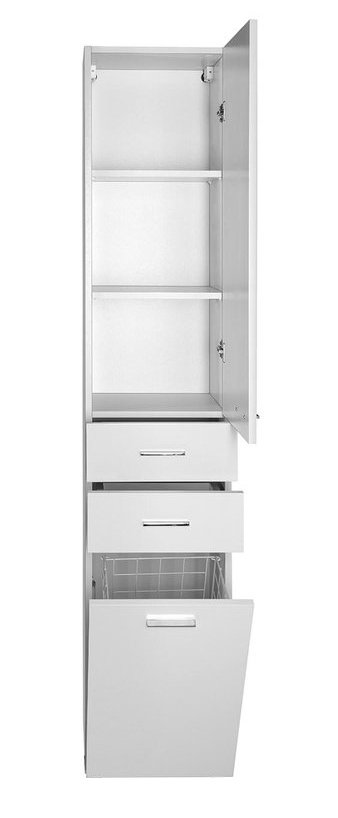 ZOJA/KERAMIA FRESH skříňka vysoká s košem 35x184x29cm, bílá 51230