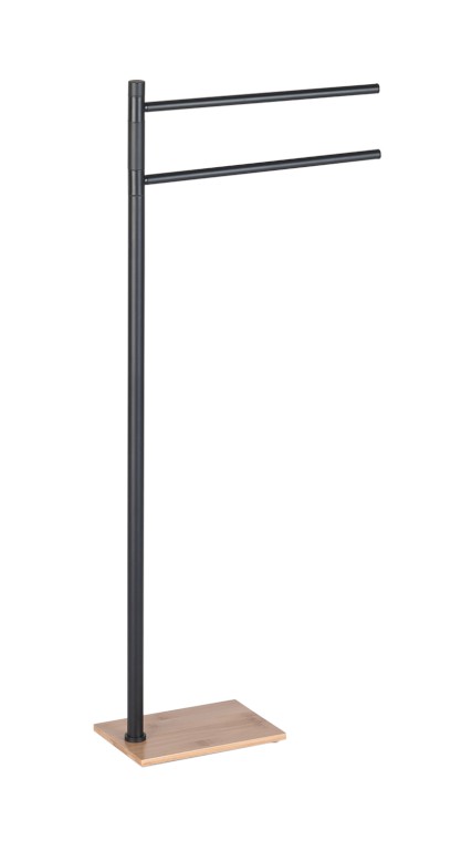 TRILLY stojan na ručníky, hranatý, černá mat/bambus TR3141