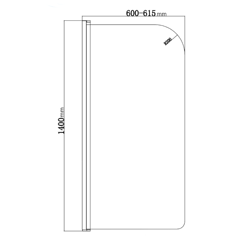VILMA vanová zástěna 600x1400mm, chrom, čiré sklo AQ6014