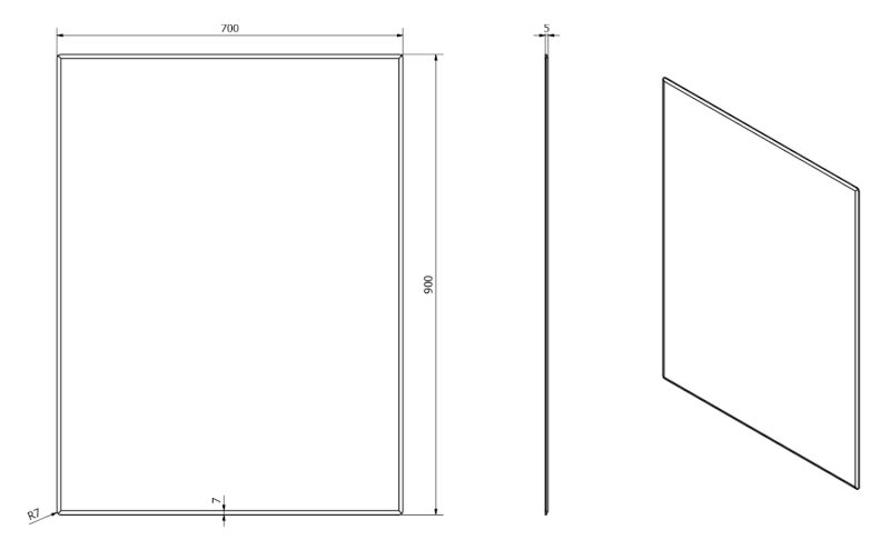 ACCORD zrcadlo s fazetou 70x90cm, CU free MF444