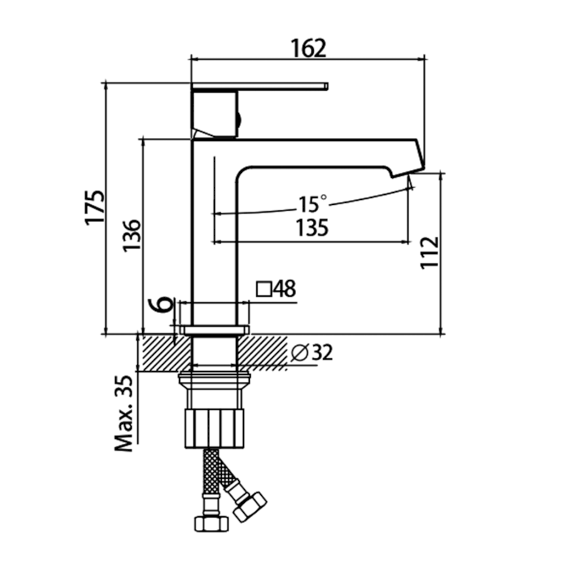 KRONY stojánková umyvadlová baterie, zlato mat GJ002GB