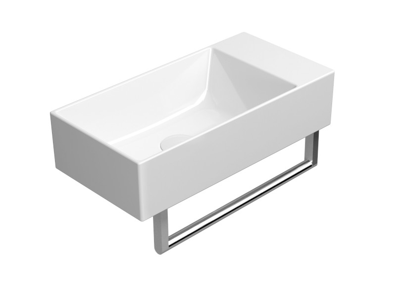 KUBE X keramické umývátko 50x25cm, bez otvoru, pravé/levé, bílá ExtraGlaze 9486011