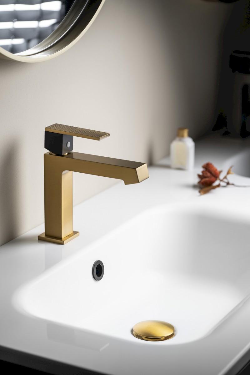 KRONY stojánková umyvadlová baterie, zlato mat GJ002GB