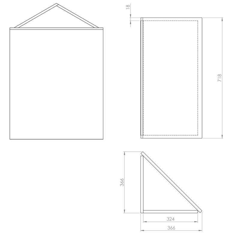 ZOJA/KERAMIA FRESH rohová zrcadlová skříňka 37x72x37cm, bílá 50352