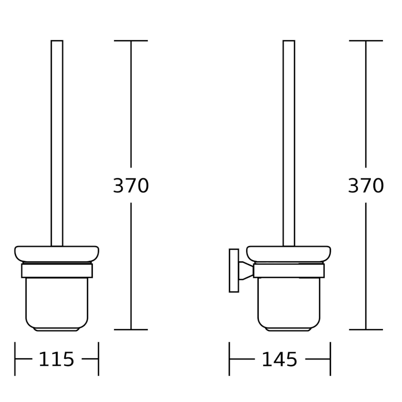 SAMBA WC štětka závěsná, mléčné sklo, chrom SB108