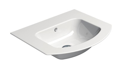 PURA keramické umyvadlo Slim oblé 52x44cm, bez otvoru, bílá ExtraGlaze 8830011