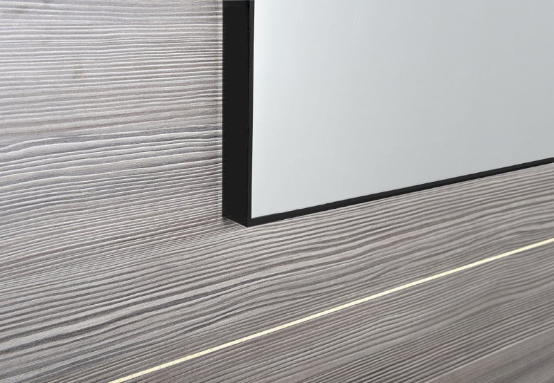 AROWANA zrcadlo v rámu 100x50cm, černá mat AWB1050