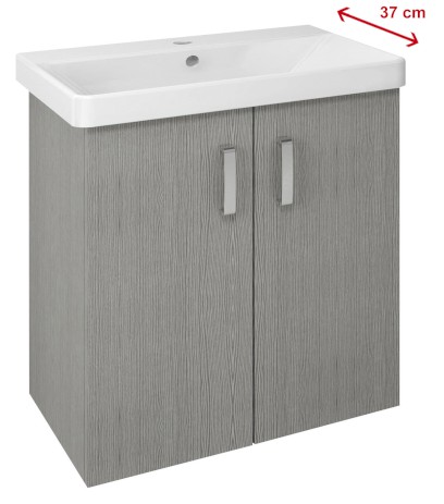 THEIA umyvadlová skříňka 66,3x70x35cm, 2x dvířka, dub stříbrný TH072-1111