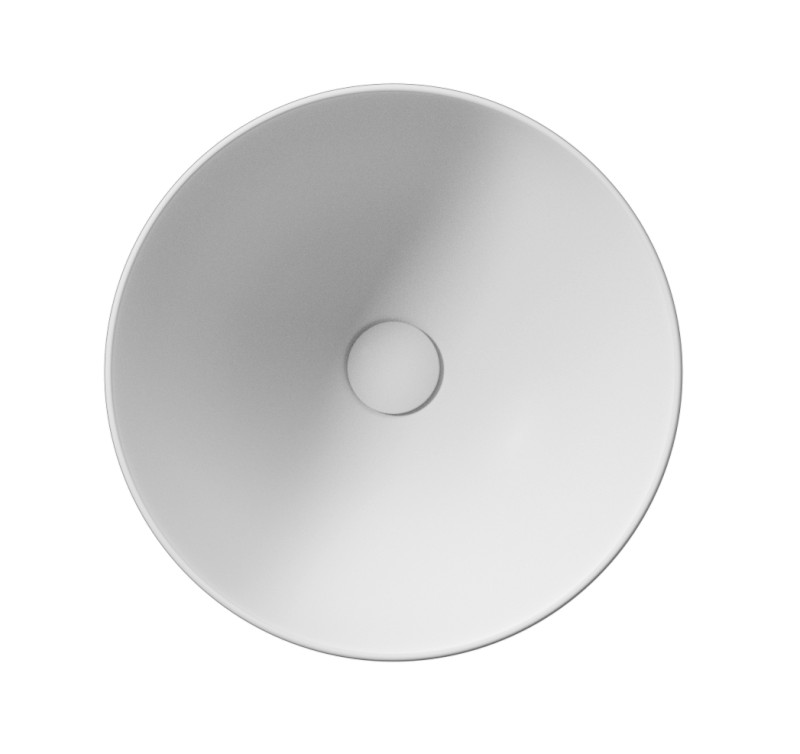 PURA keramické umyvadlo na desku vysoké, průměr 42cm, bílá mat 885209