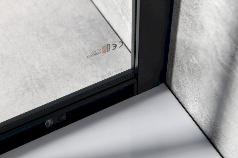 SIGMA SIMPLY BLACK čtvrtkruhová sprchová zástěna 1000x1000 mm, R550, čiré sklo GS5510B