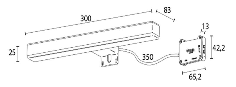 VERONICA 2 LED svítidlo, 8 W, 300x25x83 mm, IP44, černá E27423CI