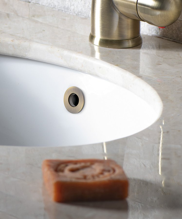 Kovová krytka přepadu umyvadla, 30mm, bronz AR913