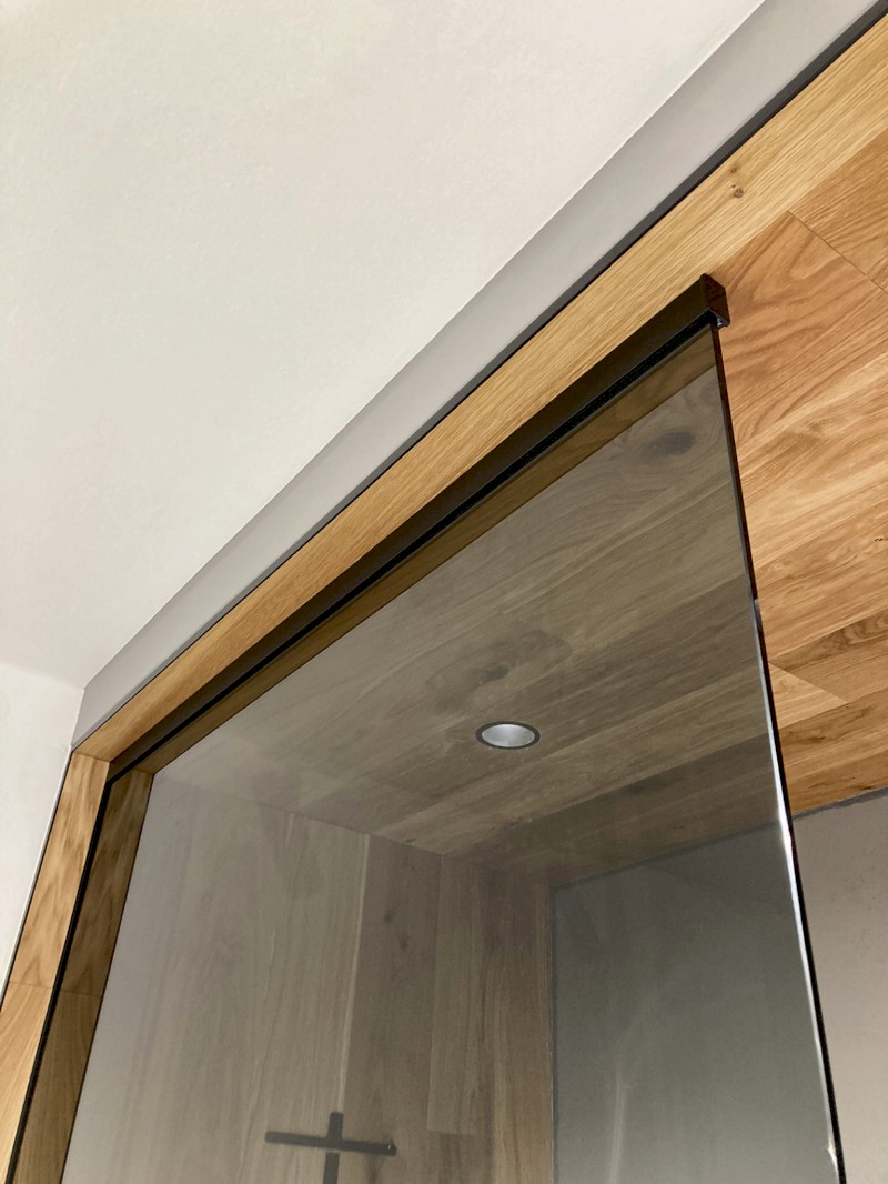 ARCHITEX sada pro neviditelné uchycení skla, podlaha-stěna-strop, 1615x2600mm, černá mat AX2516B
