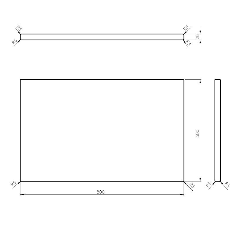 WOODY deska 800x28x500mm, masiv přírodní dub WD080-70